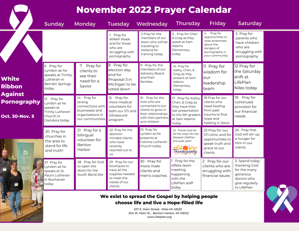 November 2022 Prayer Calendar LifePlan